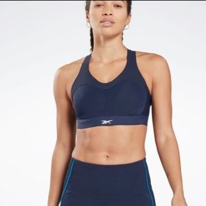 Reebok PureMove Sports Bra Navy XS Gym Workout Athletic Supportive Running NWT